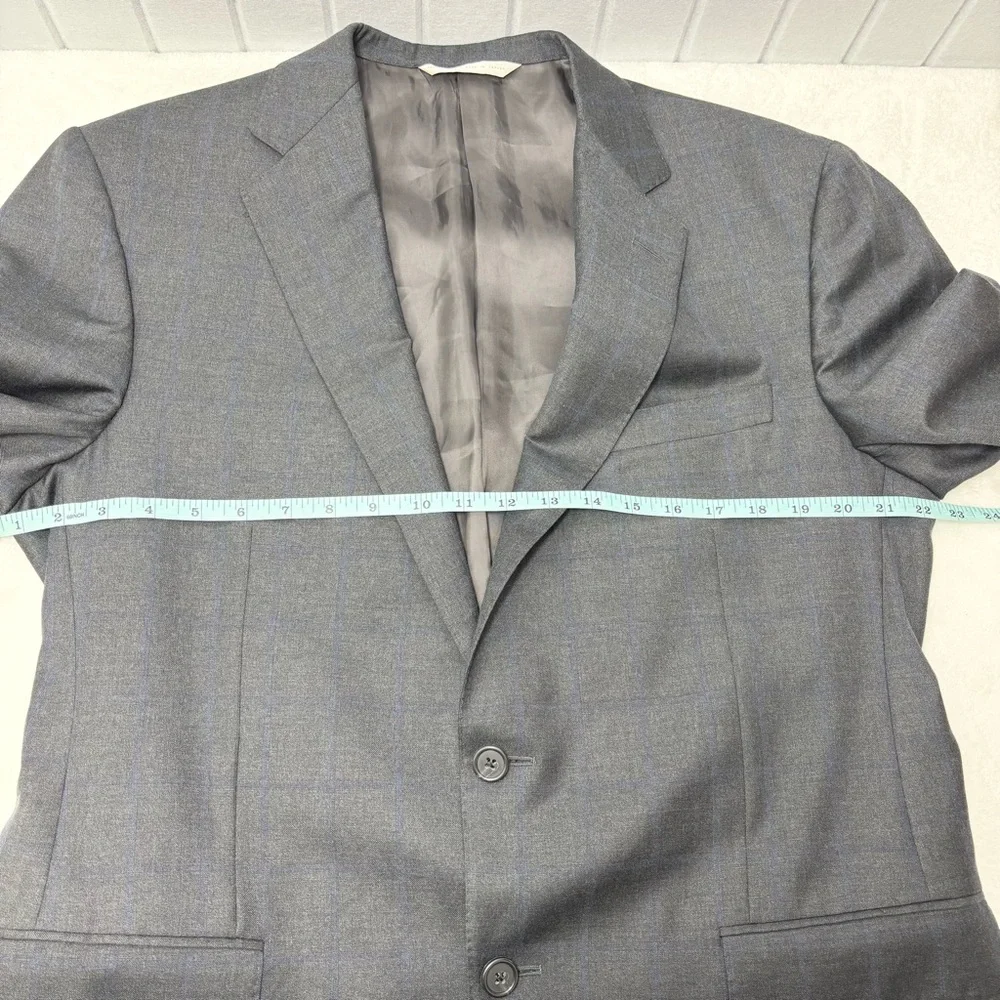 Samuelsohn Business Casual Wool Gray Blue Two Button Blazer for Men Size 42-36 R